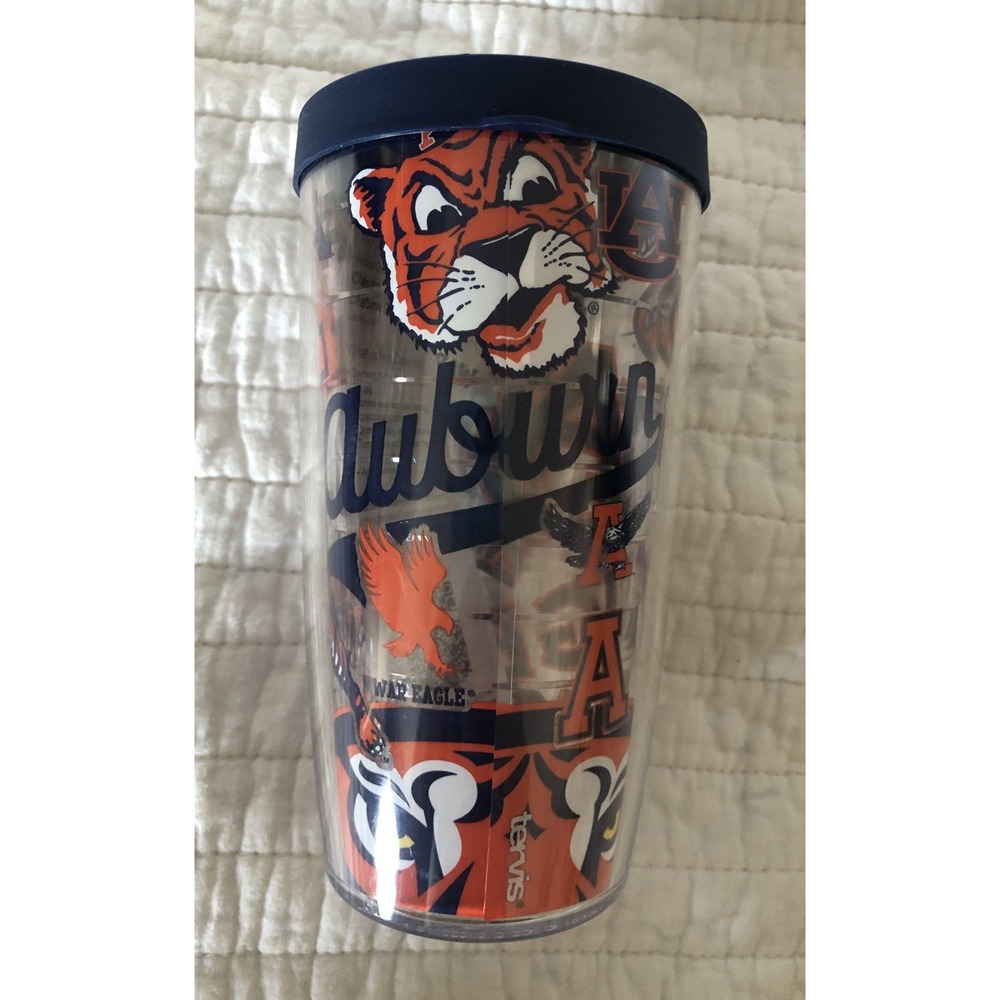 Auburn University Tigers Tervis Tumbler Travel Lid 16 oz Hot & Cold Drinks New